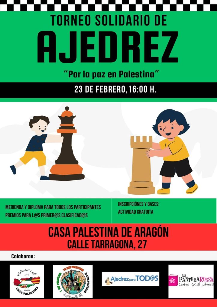 Cartel Torneo de Ajedrez Casa Palestina